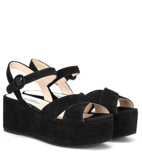 prada platform sandals review|Prada black suede platform sandals.